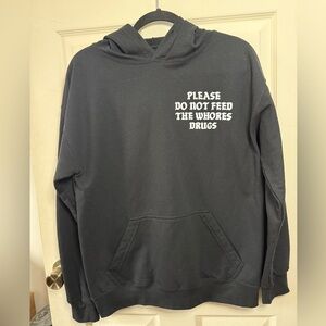 Assholes*s Live Forever Please Do Not Feed Drugs Black Hoodie Sz M